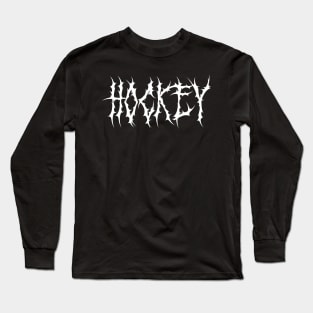 Hockey Metal Face Typography Long Sleeve T-Shirt